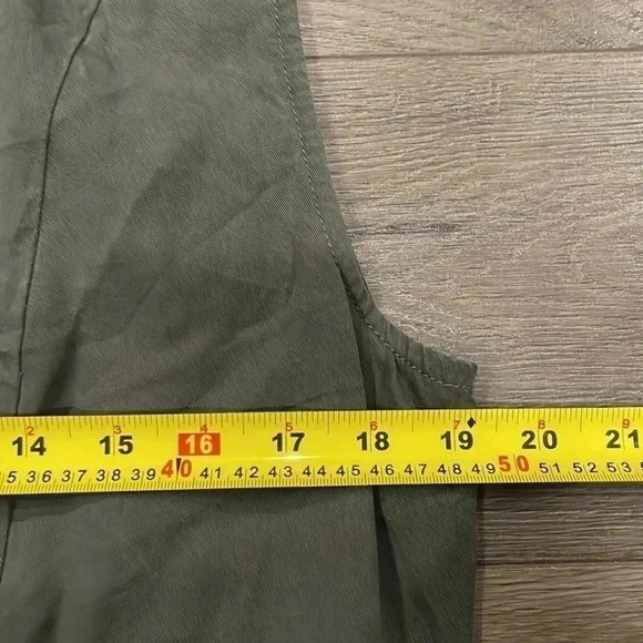 [M]Sanctuary Olive Green Casual Vest with Drawstring Closure-  100%Tencel - Picture 9 of 11